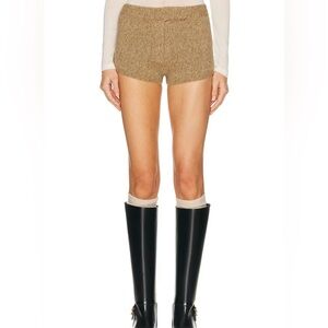 Aya Muse High Waist Tweed-Look Short in Camel